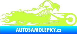 Samolepka Kostra na motorce s plameny pravá limetová