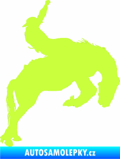 Samolepka Kovboj 001 pravá rodeo na koni limetová
