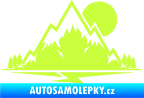 Samolepka Krajina hory 001 pravá limetová