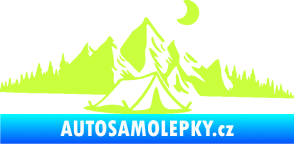 Samolepka Krajina hory 023 pravá kempování limetová