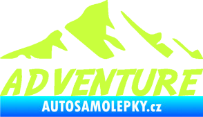 Samolepka Krajina hory 040 turistika, nápis Adventure limetová