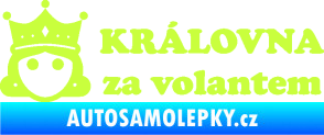 Samolepka Královna za volantem nápis limetová