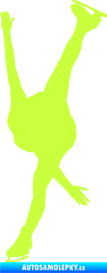 Samolepka Krasobruslení 005 levá krasobruslařka limetová