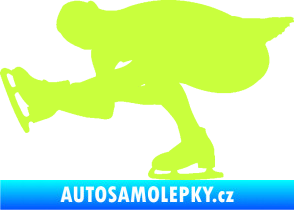 Samolepka Krasobruslení 007 levá krasobruslařka limetová