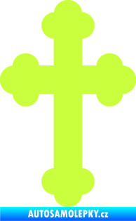 Samolepka Křesťanský kříž 001 limetová