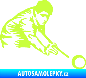 Samolepka Kulečník 001 pravá hráč s tágem limetová