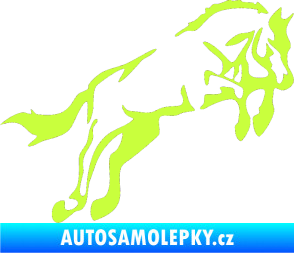 Samolepka Kůň 025 pravá skok limetová