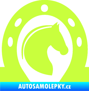 Samolepka Kůň 034 pravá podkova limetová
