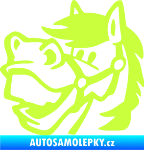 Samolepka Kůň 041 levá veselý limetová