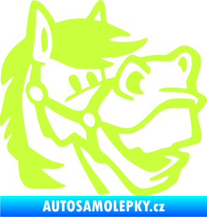 Samolepka Kůň 041 pravá veselý  limetová