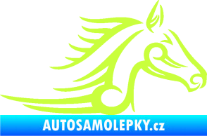 Samolepka Kůň 081 pravá hlava tattoo limetová