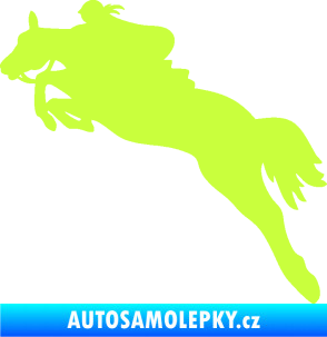 Samolepka Kůň 084 levá s jezdkyní limetová