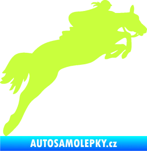 Samolepka Kůň 084 pravá s jezdkyní limetová