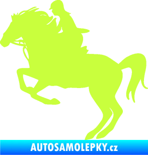 Samolepka Kůň 091 levá skok limetová