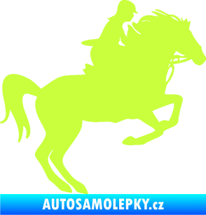 Samolepka Kůň 091 pravá skok limetová