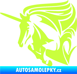 Samolepka Kůň jednorožec 001 levá limetová