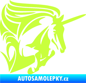 Samolepka Kůň jednorožec 001 pravá limetová
