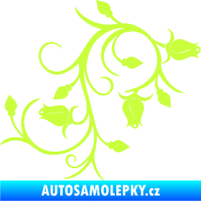 Samolepka Květina dekor 009 pravá růžičky limetová