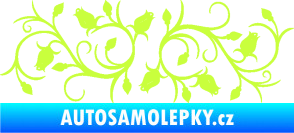 Samolepka Květina dekor 010 levá růžičky limetová