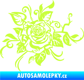 Samolepka Květina dekor 016 levá růže limetová