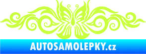 Samolepka Květina dekor 017 motýl limetová