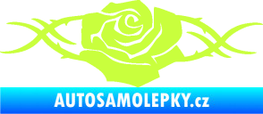 Samolepka Květina dekor 020 levá růže s trny limetová