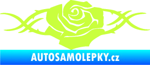 Samolepka Květina dekor 020 pravá růže s trny limetová