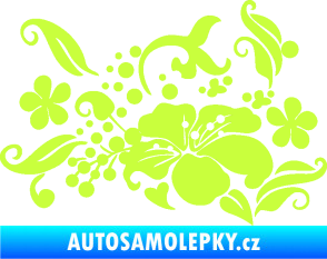 Samolepka Květina dekor 024 levá limetová