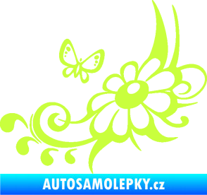 Samolepka Květina dekor 029 levá limetová