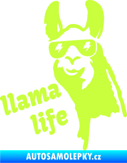 Samolepka Lama 004 llama life limetová