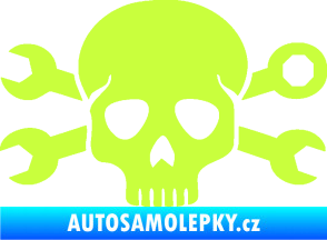 Samolepka Lebka 030 pravá mechanik limetová