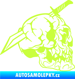 Samolepka Lebka 031 pravá probodnutá nožem limetová