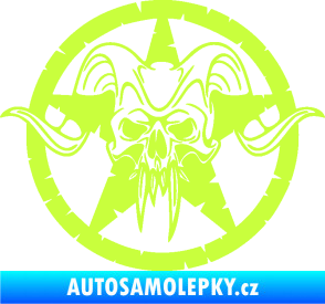 Samolepka Lebka 039 levá army hvězda limetová