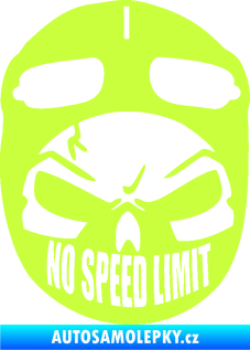 Samolepka Lebka 043 motorkář limetová