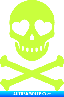 Samolepka Lebka 054 zkřížené hnáty limetová