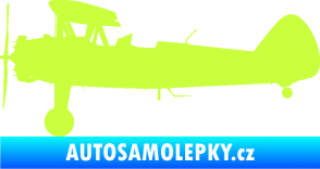 Samolepka Letadlo 020 levá Boeing Stearman model 75 biplane limetová