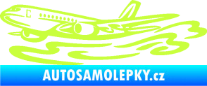 Samolepka Letadlo 026 levá v oblacích limetová