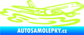 Samolepka Letadlo 026 pravá v oblacích limetová