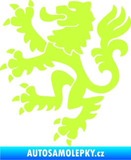 Samolepka Lev heraldika 001 levá Český lev limetová
