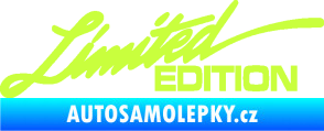 Samolepka Limited edition 011 nápis limetová