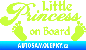 Samolepka Little princess on board 002 nápis s nožičkami limetová