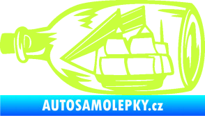 Samolepka Loď v láhvi 001 levá limetová