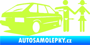 Samolepka Love car love girl levá limetová