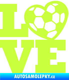 Samolepka Love fotbal limetová