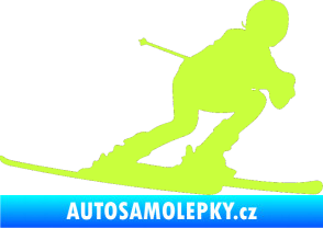 Samolepka Lyžař 002 pravá limetová