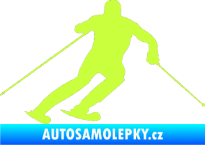 Samolepka Lyžař 003 pravá limetová
