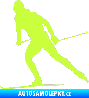 Samolepka Lyžař 006 levá běžky limetová