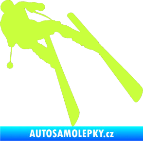 Samolepka Lyžař 007 pravá limetová