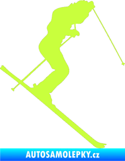 Samolepka Lyžař 010 pravá limetová