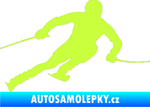 Samolepka Lyžař 012 pravá limetová